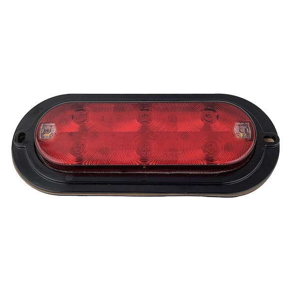 Truck-Lite 60 Series, Led, Red/Clear Oval 8 Diode Stop/Turn/Tail & Back-Up, Black Surface Mount, Hardwired 60554R - main